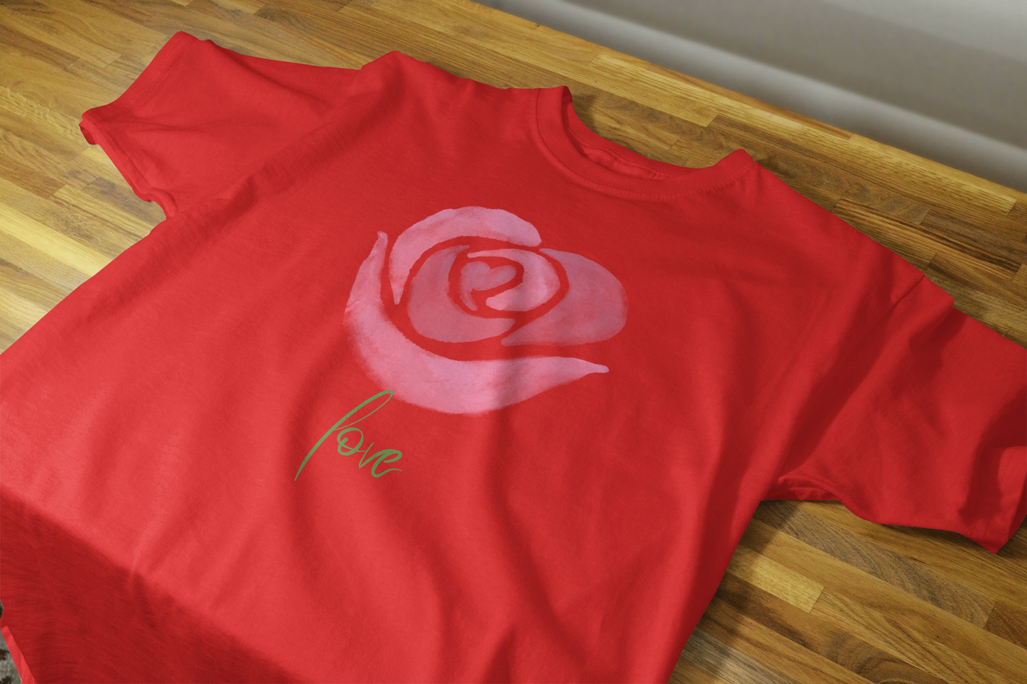 VEnhance Women's Watercolour Rose Print T-Shirt