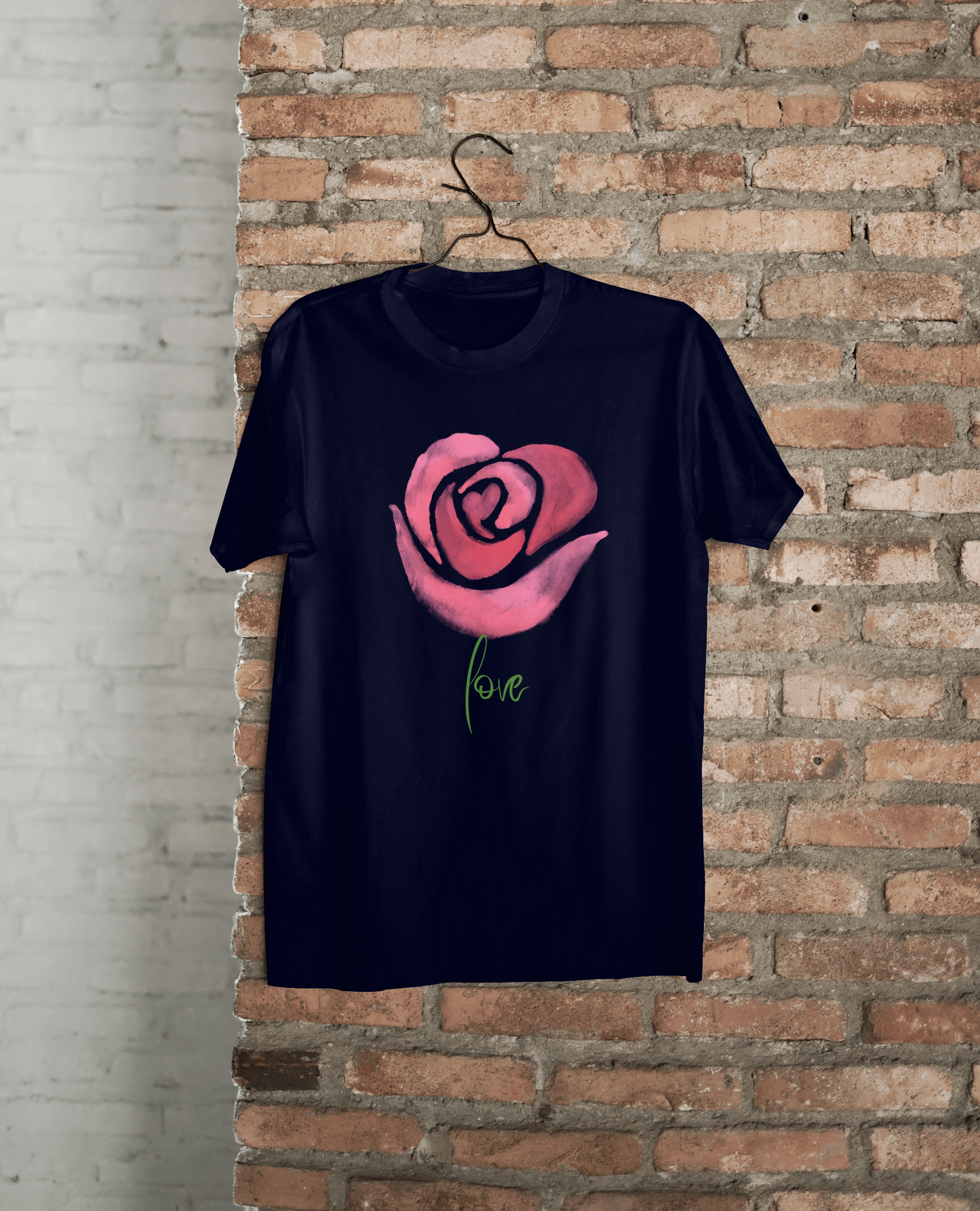 VEnhance Women's Watercolour Rose Print T-Shirt