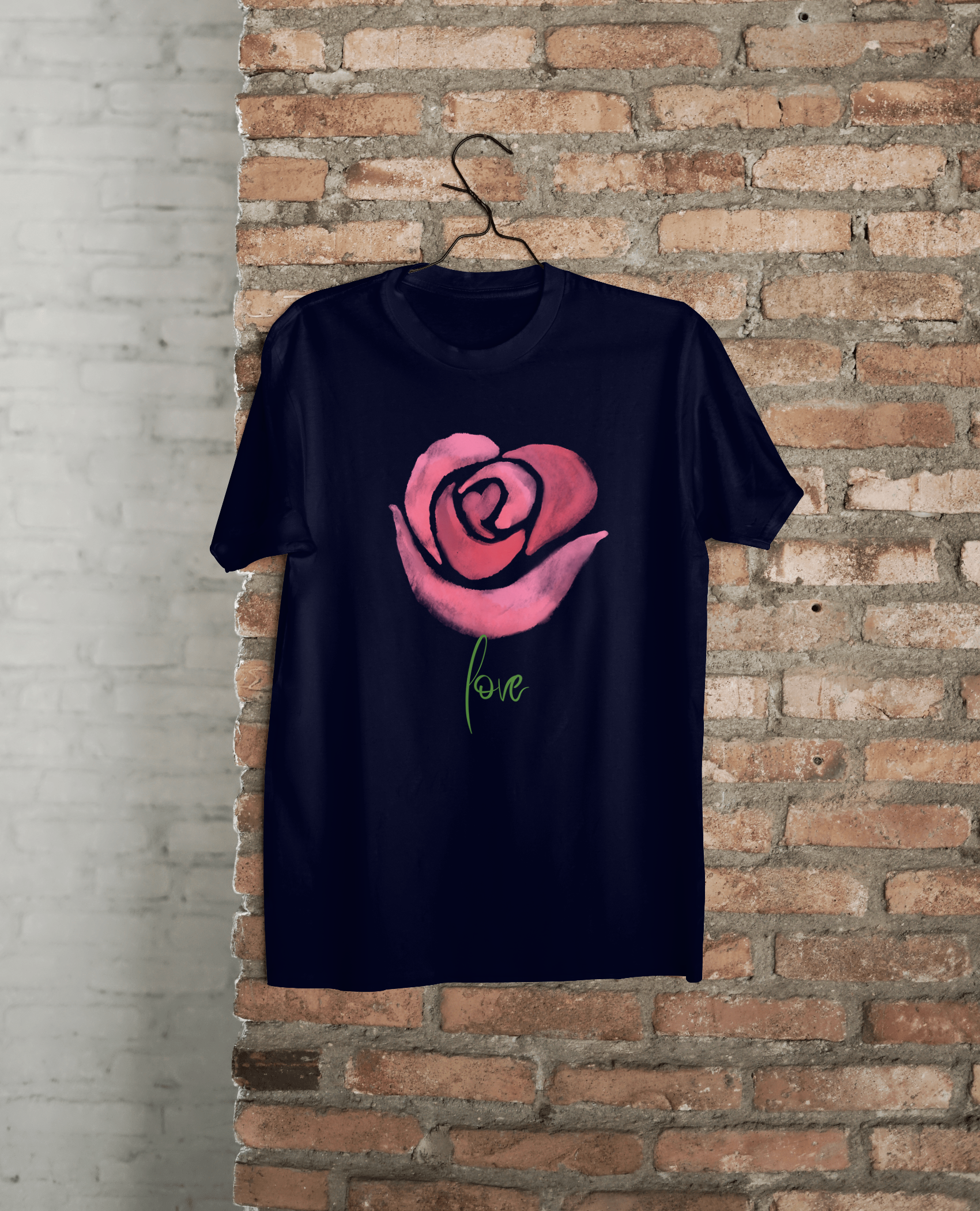 VEnhance Women's Watercolour Rose Print T-Shirt