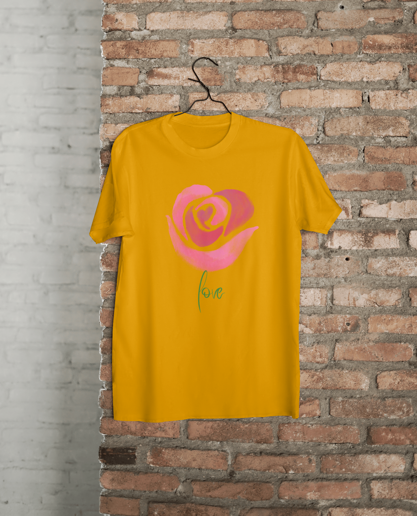 VEnhance Women's Watercolour Rose Print T-Shirt