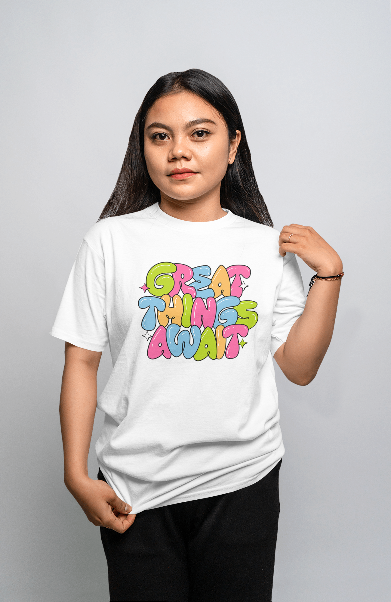 VEnhance WOMEN'S T-SHIRT Great Things Await T-Shirt