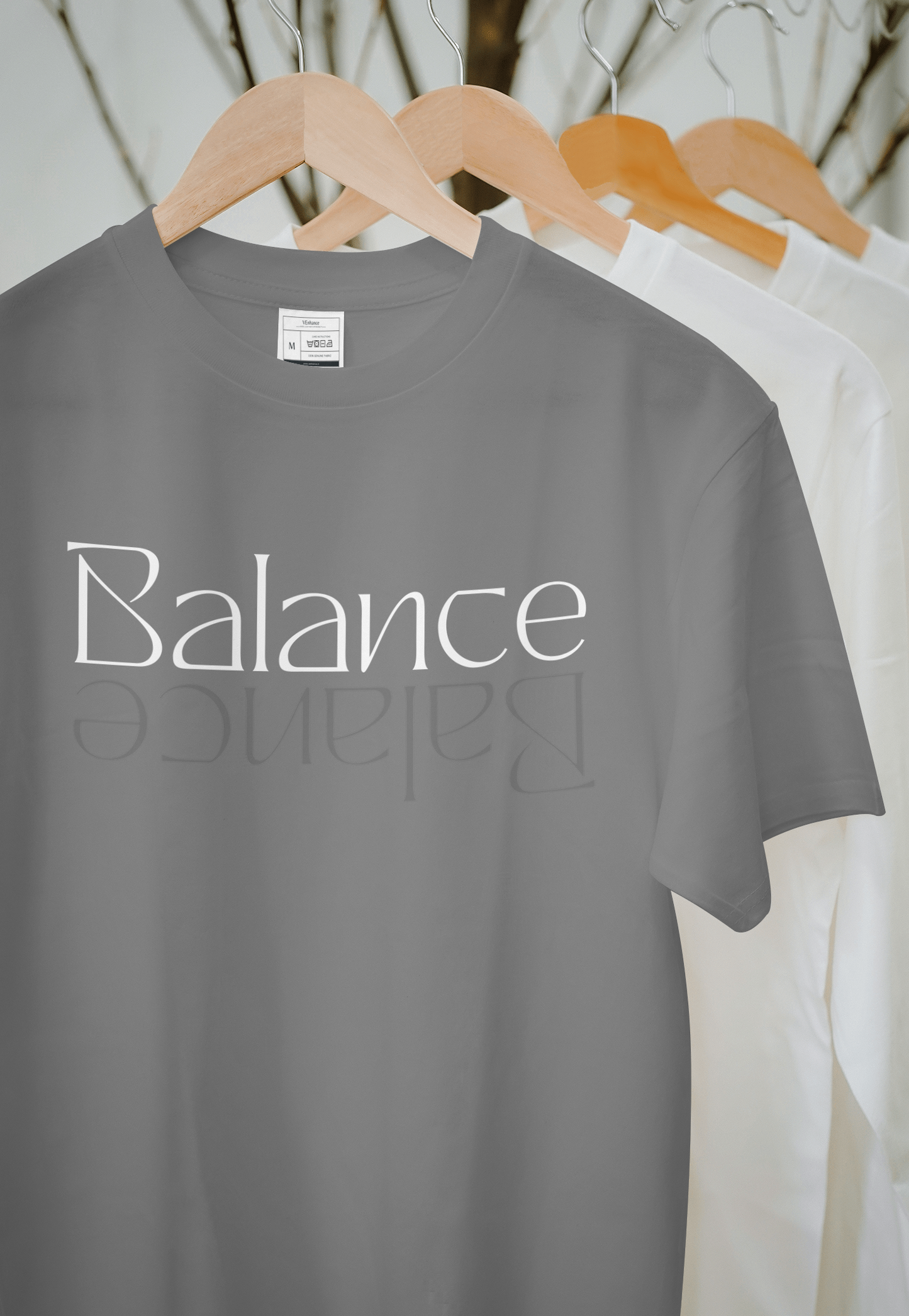 VEnhance Balance Typography Print T-Shirt