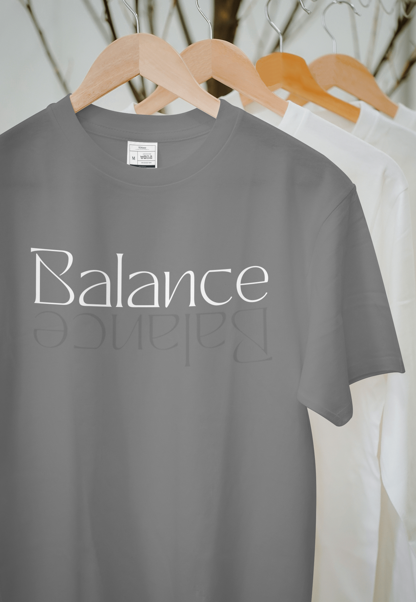 VEnhance Balance Typography Print T-Shirt