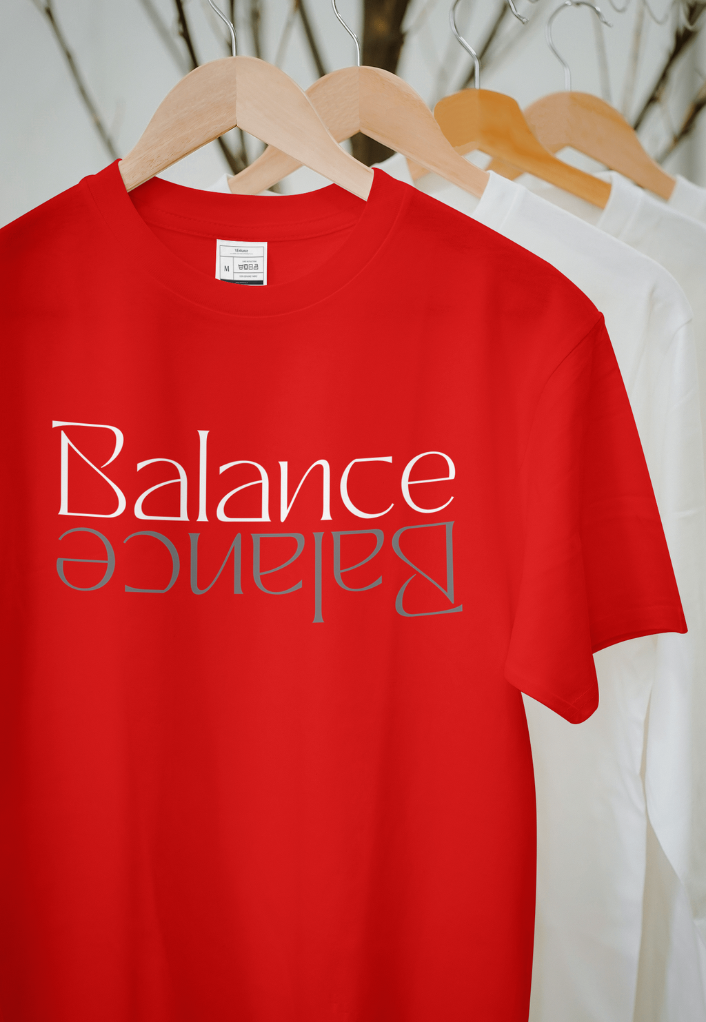VEnhance Balance Typography Print T-Shirt