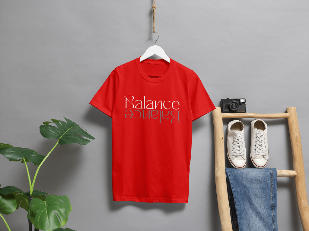 VEnhance Balance Typography Print T-Shirt