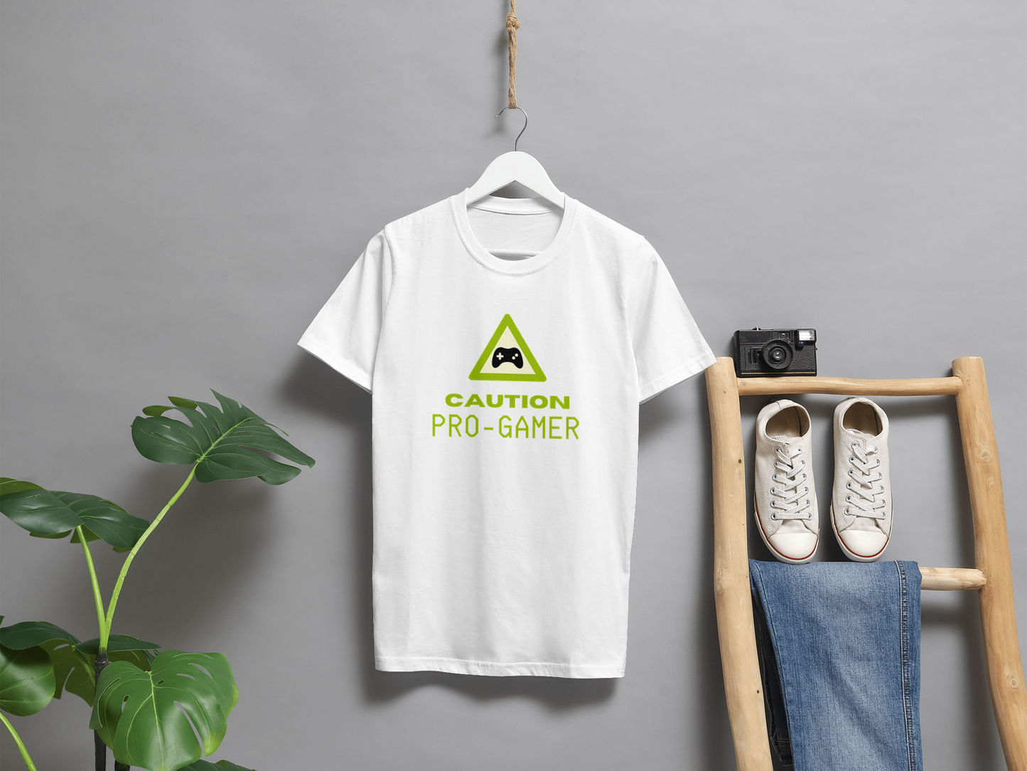VEnhance Caution Pro-Gamer Graphic T-Shirt