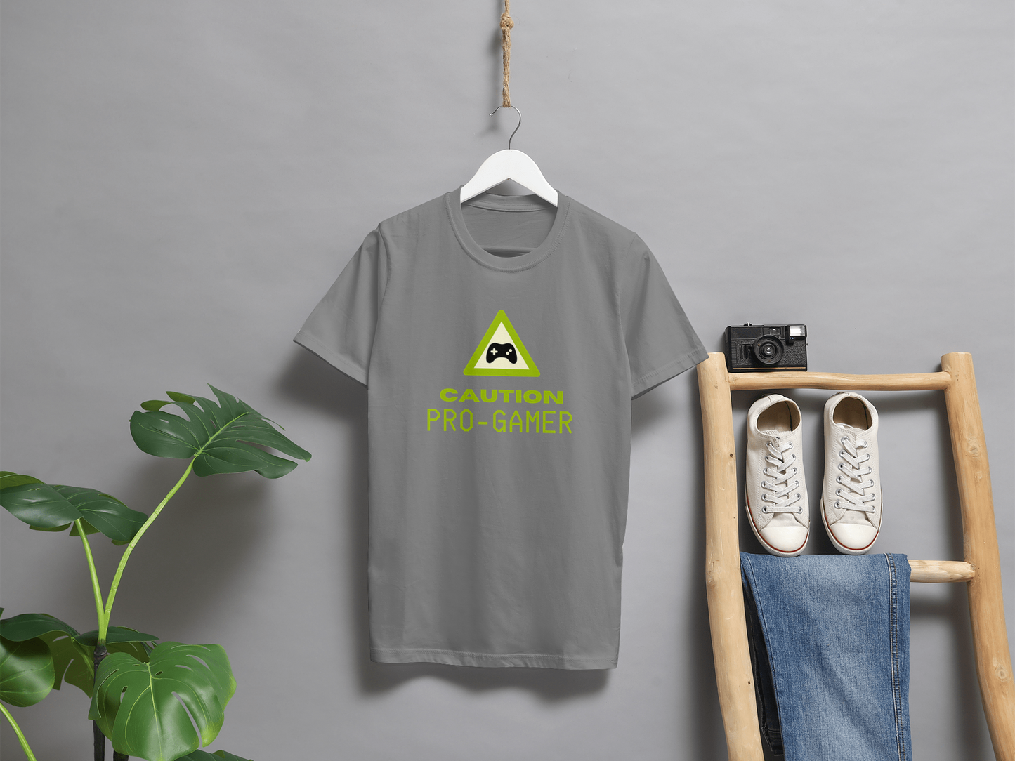 VEnhance Caution Pro-Gamer Graphic T-Shirt