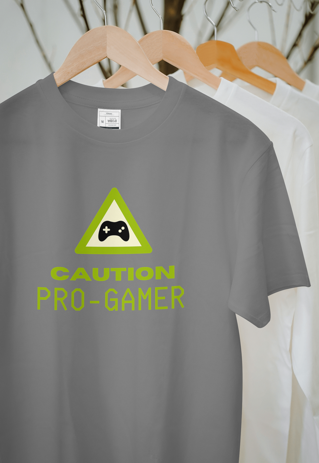 VEnhance Caution Pro-Gamer Graphic T-Shirt