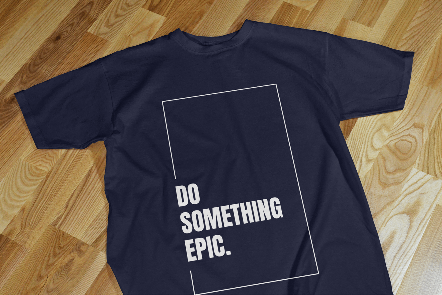 VEnhance Mens T-Shirt Motivational Graphic T-Shirt, Do Something Epic Print, Black, Cotton, Short Sleeve