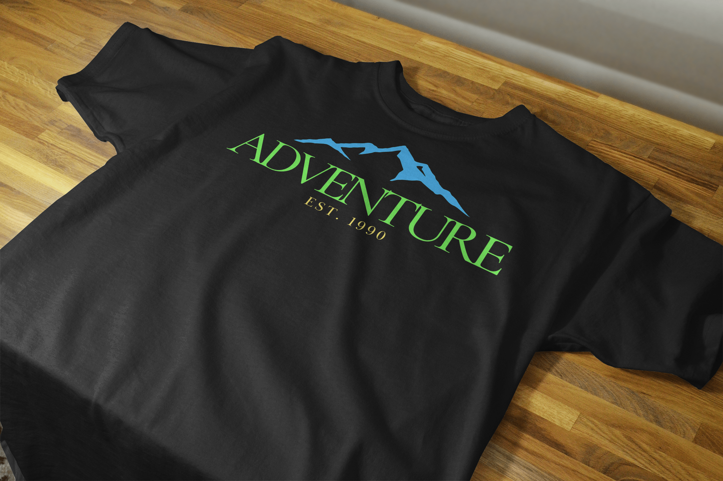 VEnhance Mens T-Shirt Adventure Mountain Graphic T-Shirt, Cotton, Black, Est 1990 Design
