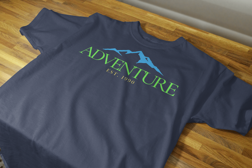 VEnhance Mens T-Shirt Adventure Mountain Graphic T-Shirt, Cotton, Black, Est 1990 Design