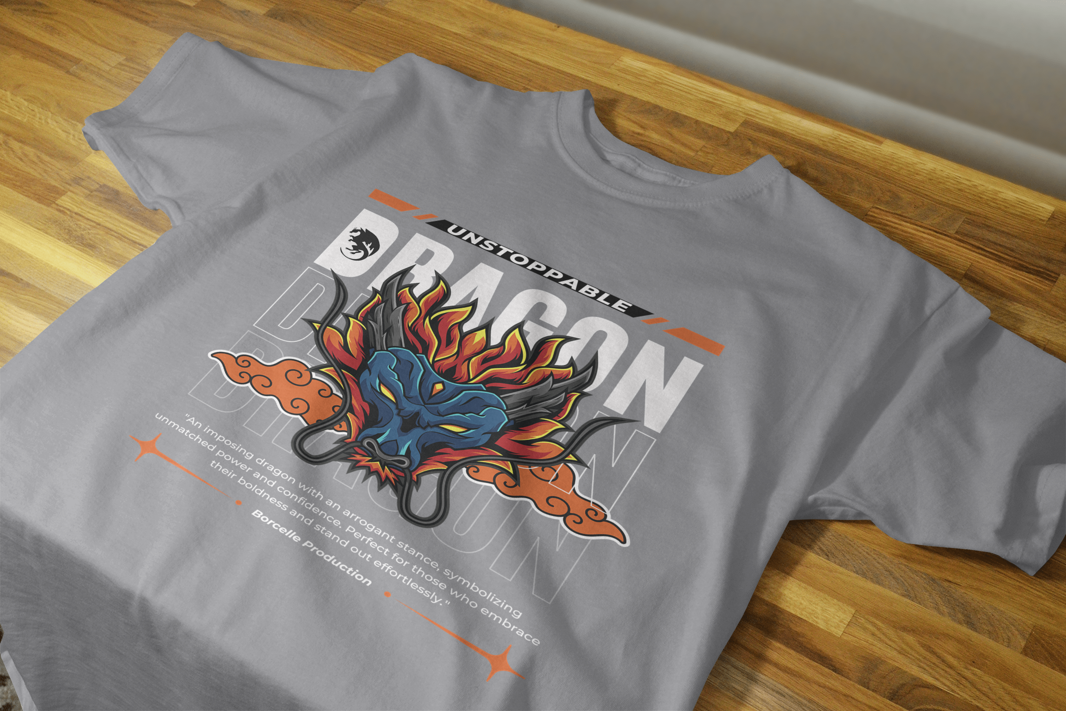 VEnhance Mens T-Shirt Unstoppable Dragon Graphic T-Shirt, Black Cotton, Streetwear Design Round Neck