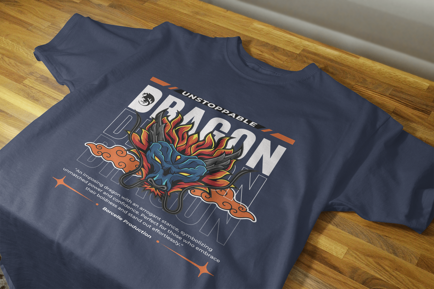 VEnhance Mens T-Shirt Unstoppable Dragon Graphic T-Shirt, Black Cotton, Streetwear Design Round Neck