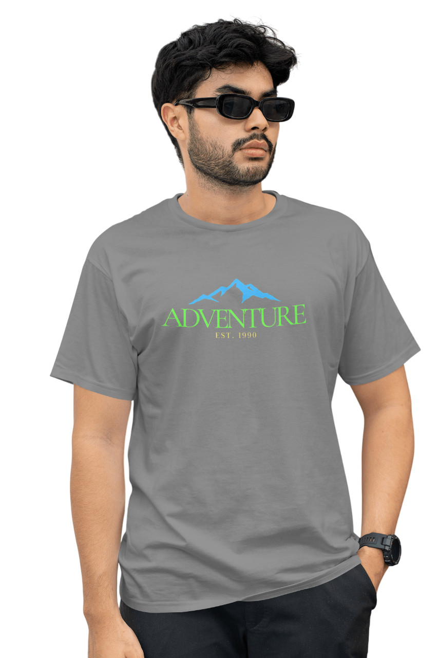 VEnhance Mens T-Shirt Adventure Mountain Graphic T-Shirt, Cotton, Black, Est 1990 Design