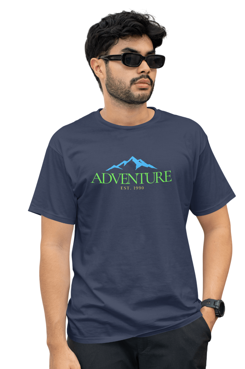 VEnhance Mens T-Shirt Adventure Mountain Graphic T-Shirt, Cotton, Black, Est 1990 Design