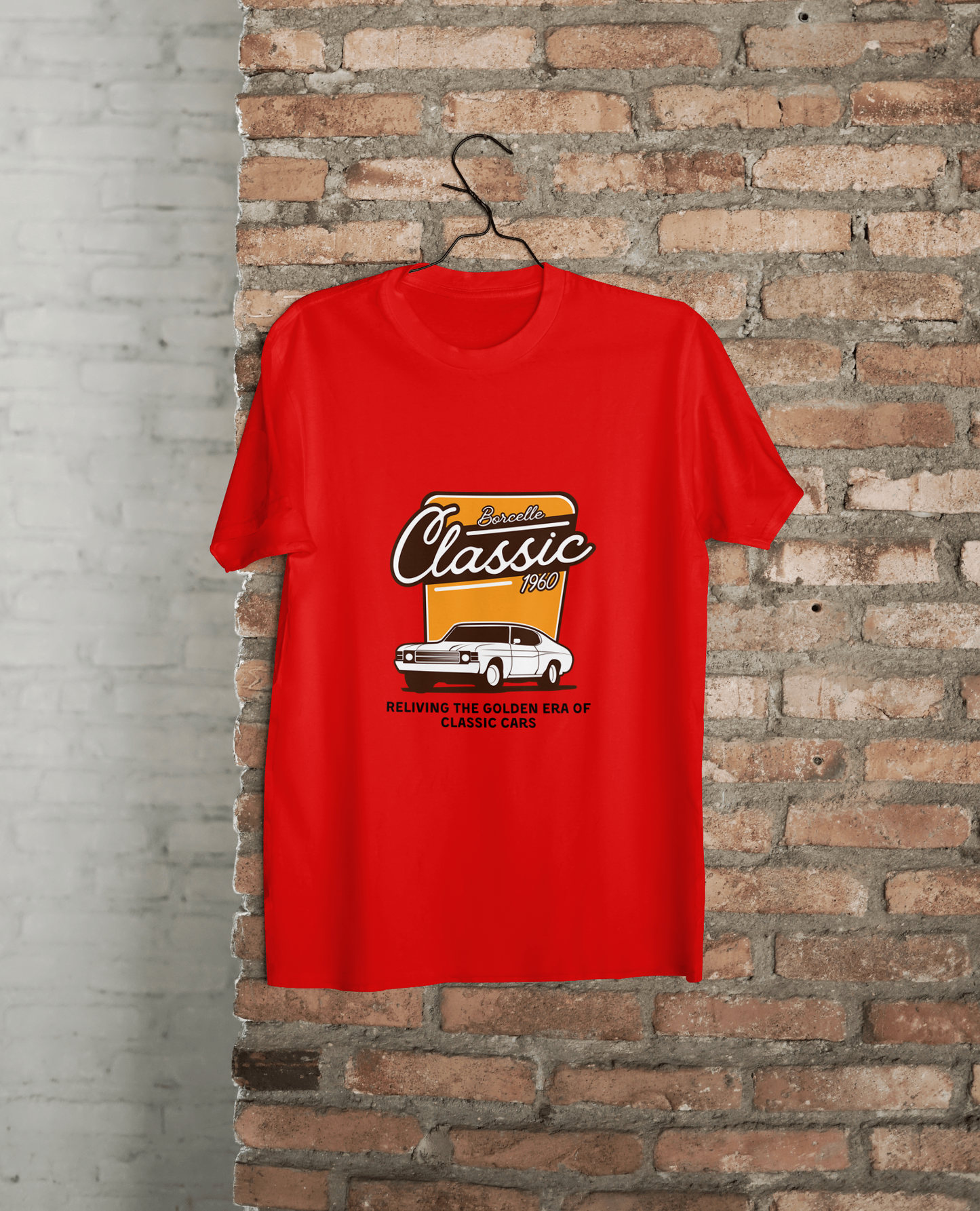 VEnhnace T-Shirt Classic Car,Cotton, Retro 1960 Design, Short Sleeve