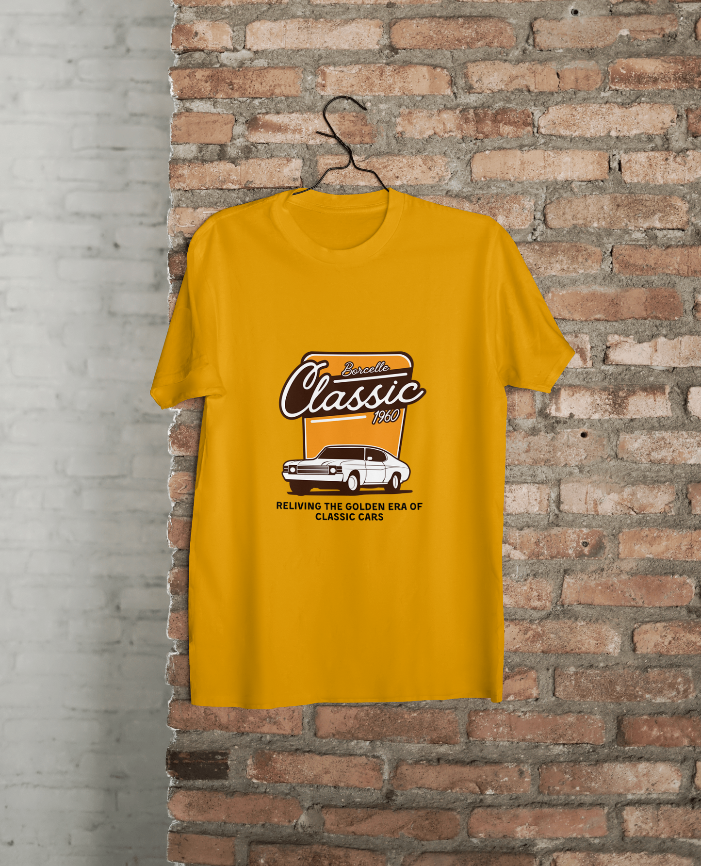 VEnhnace T-Shirt Classic Car,Cotton, Retro 1960 Design, Short Sleeve