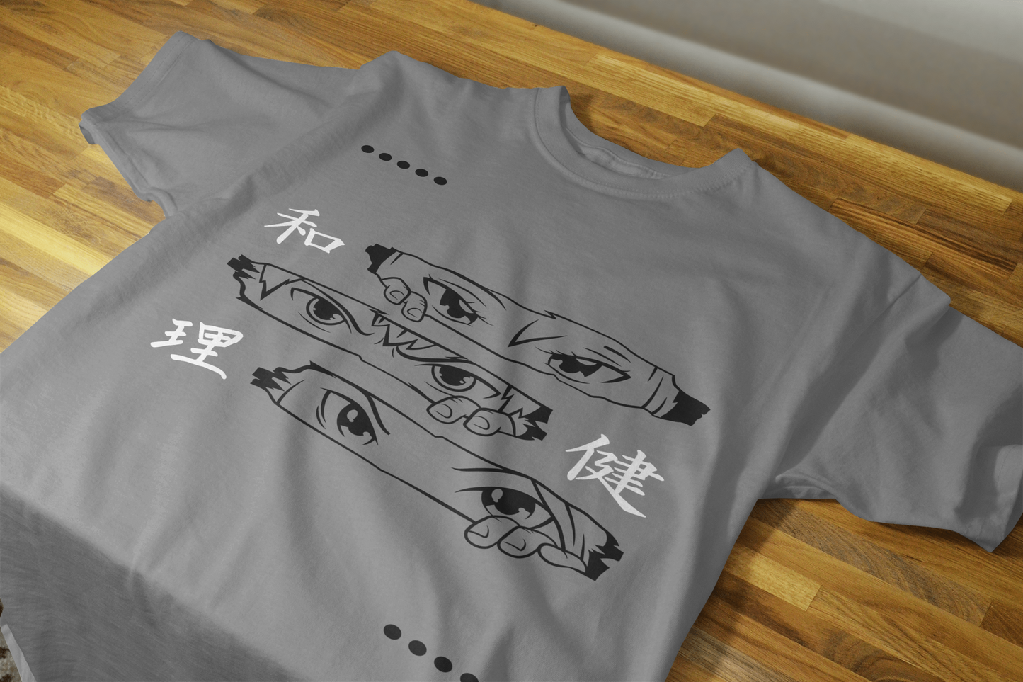 VEnhance Men's T-Shirt Anime Eyes Graphic T-Shirt, Japanese Characters Print, Red Cotton, Casual Wear