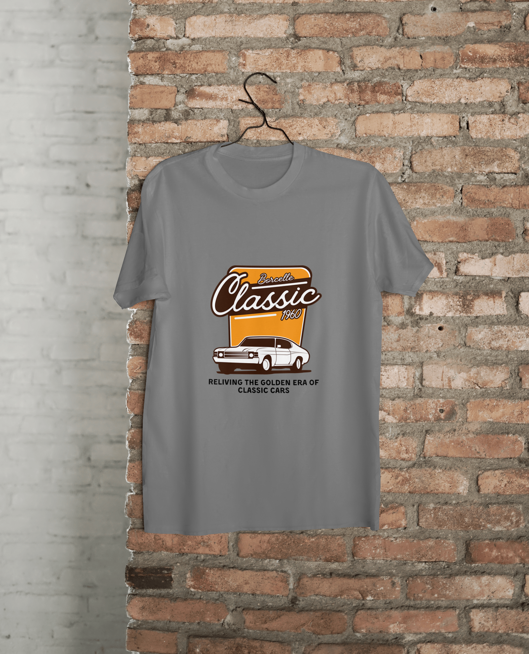 VEnhnace T-Shirt Classic Car,Cotton, Retro 1960 Design, Short Sleeve
