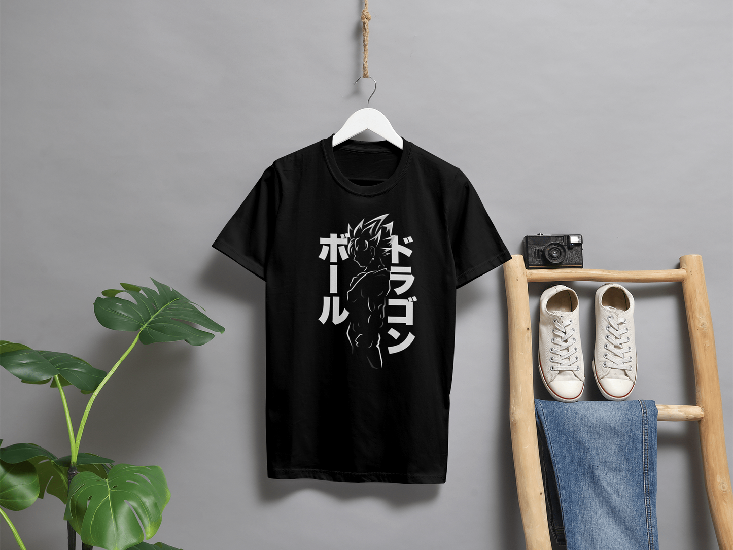 VEnhance T-Shirt Anime Dragon Ball Graphic, Japanese Text Design, Navy Blue, Cotton