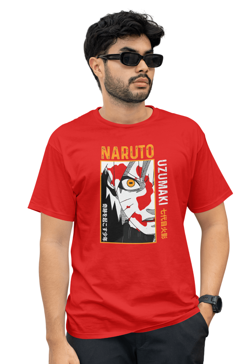 VEnhance Naruto Uzumaki Anime Character Graphic T-Shirt, Black, Cotton, Japanese Manga Design