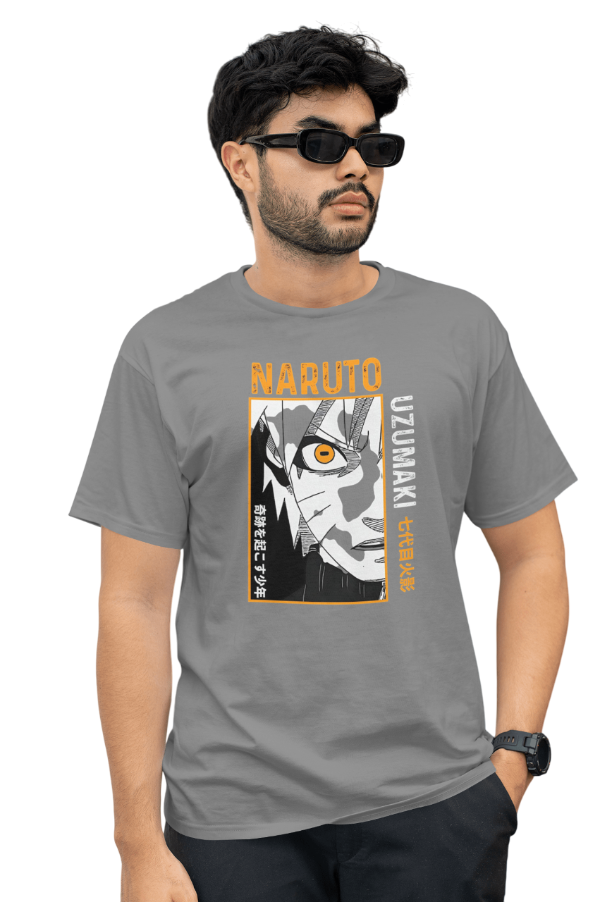 VEnhance Naruto Uzumaki Anime Character Graphic T-Shirt, Black, Cotton, Japanese Manga Design