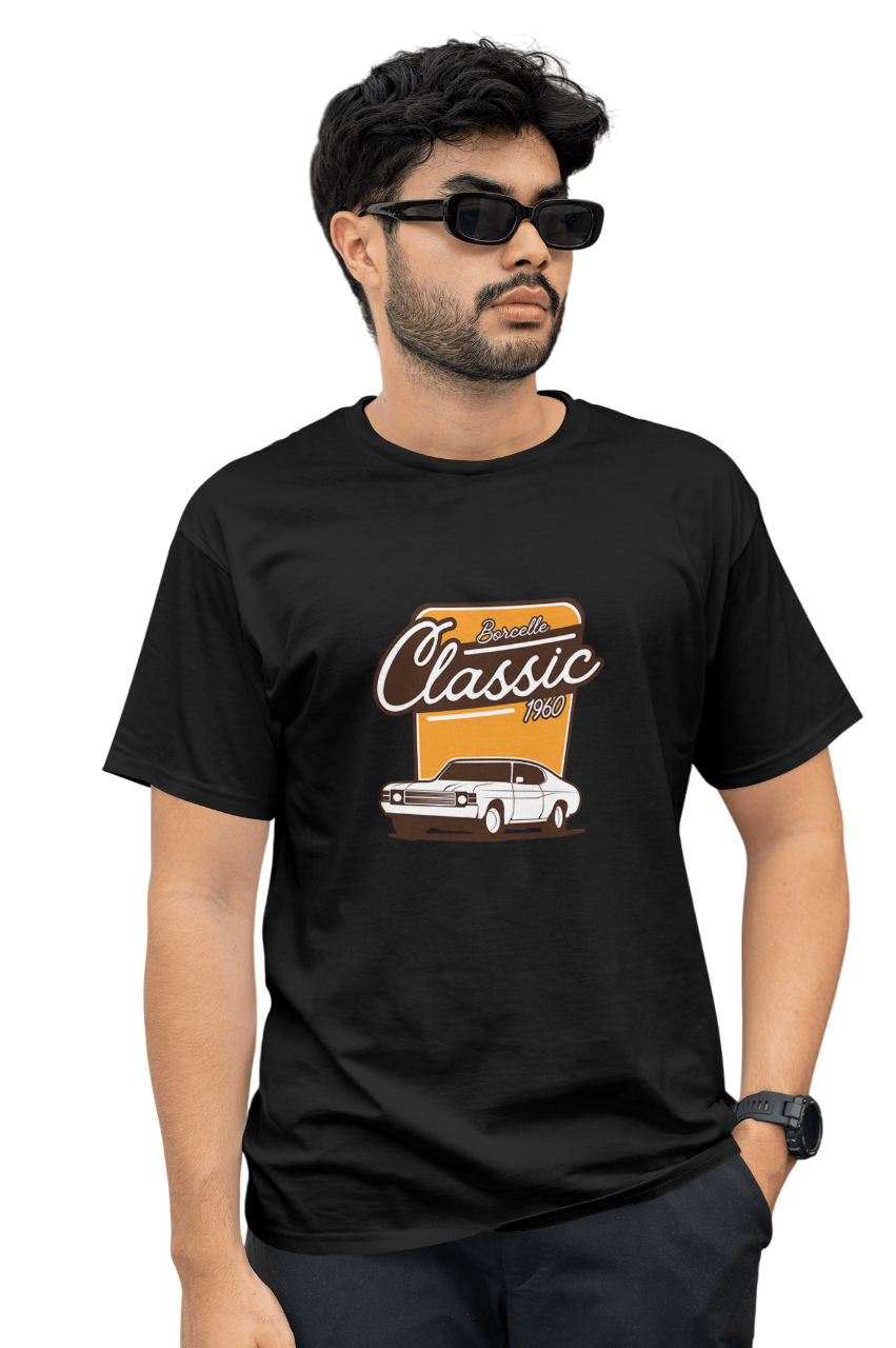 VEnhnace T-Shirt Classic Car,Cotton, Retro 1960 Design, Short Sleeve