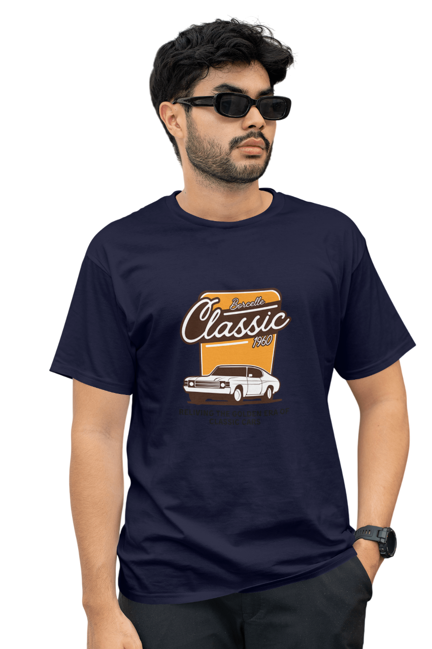 VEnhnace T-Shirt Classic Car,Cotton, Retro 1960 Design, Short Sleeve