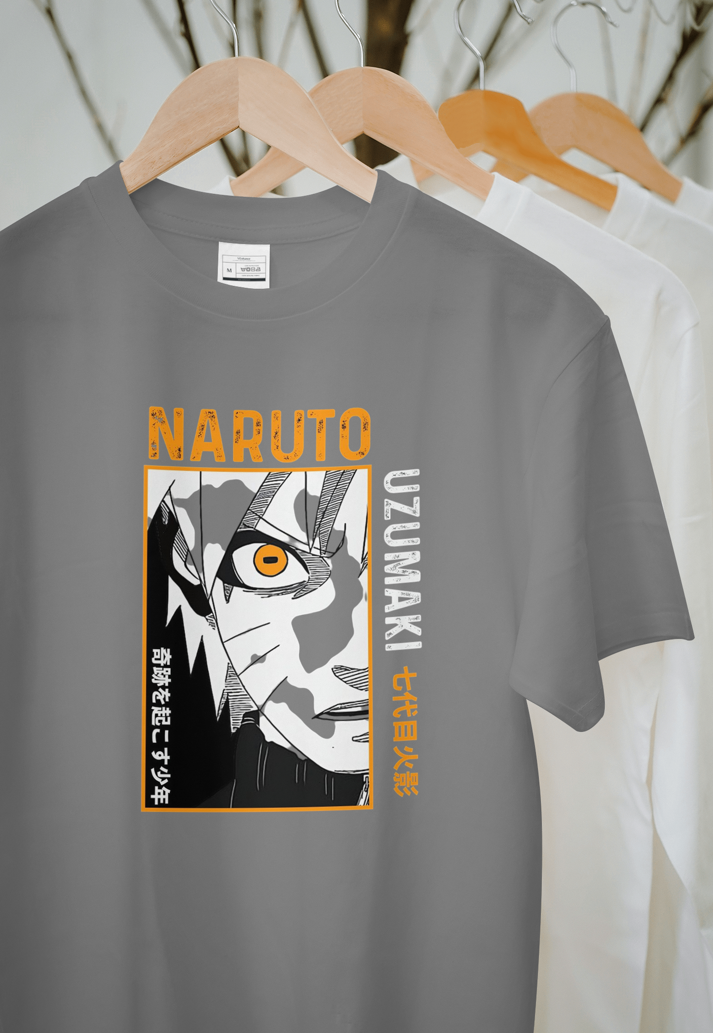 VEnhance Naruto Uzumaki Anime Character Graphic T-Shirt, Black, Cotton, Japanese Manga Design