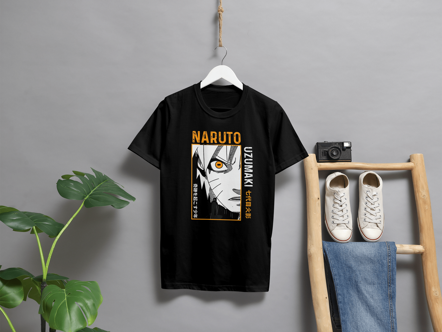 VEnhance Naruto Uzumaki Anime Character Graphic T-Shirt, Black, Cotton, Japanese Manga Design